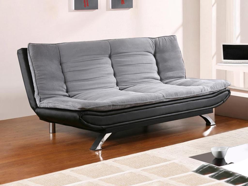 Vente-unique-Divano Letto 2 Posti In Tessuto Grigio - AYLA : Amazon.it: Casa E Cucina
