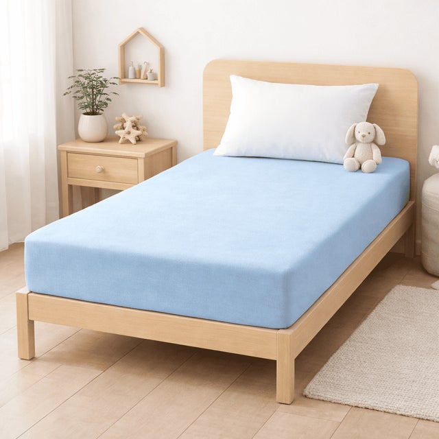 Drap-housse Enfant Bleu Lit de 105cm Donegal Collections