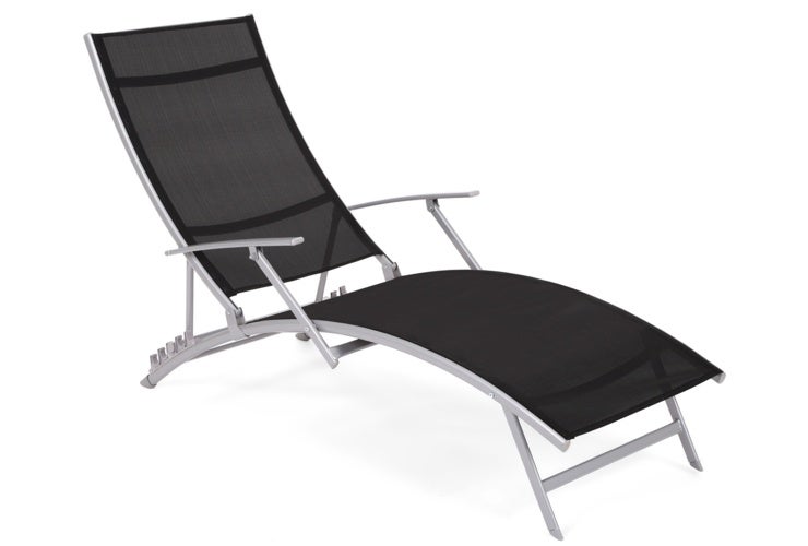 Leżak ogrodowy metalowy Summer Silver / Black