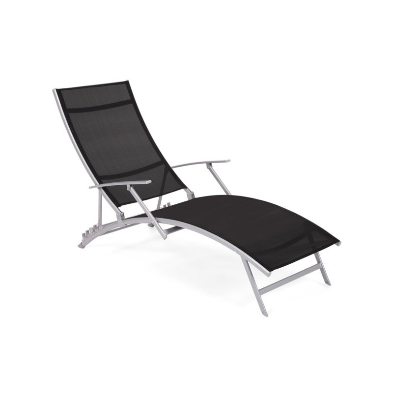 Leżak ogrodowy metalowy Summer Silver / Black