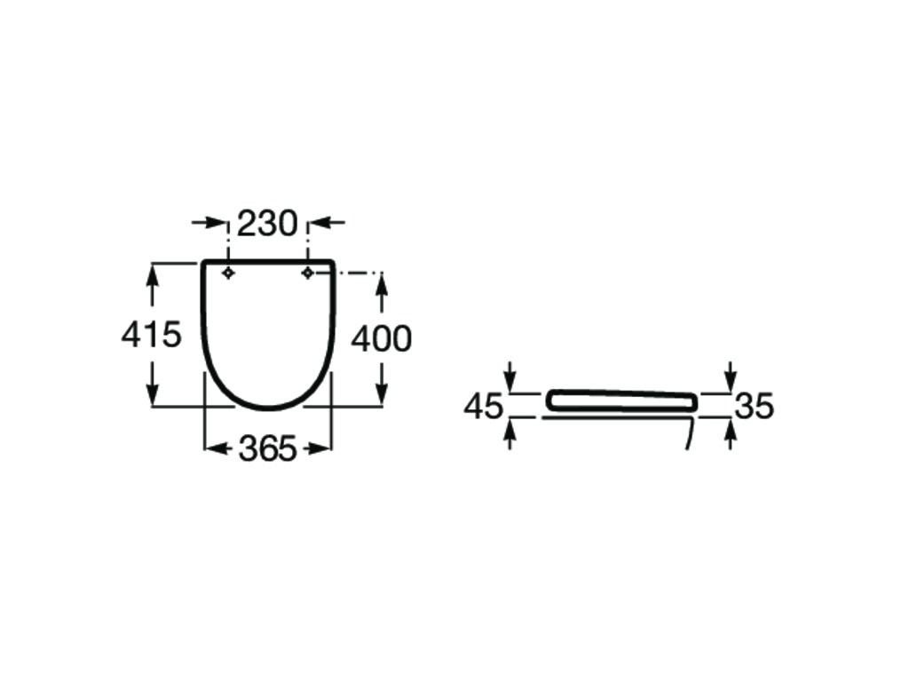 Sedile e copriwater Supralit® con chiusura soft-close, 600 mm, bianco, per MERIDIAN - ROCA - 4