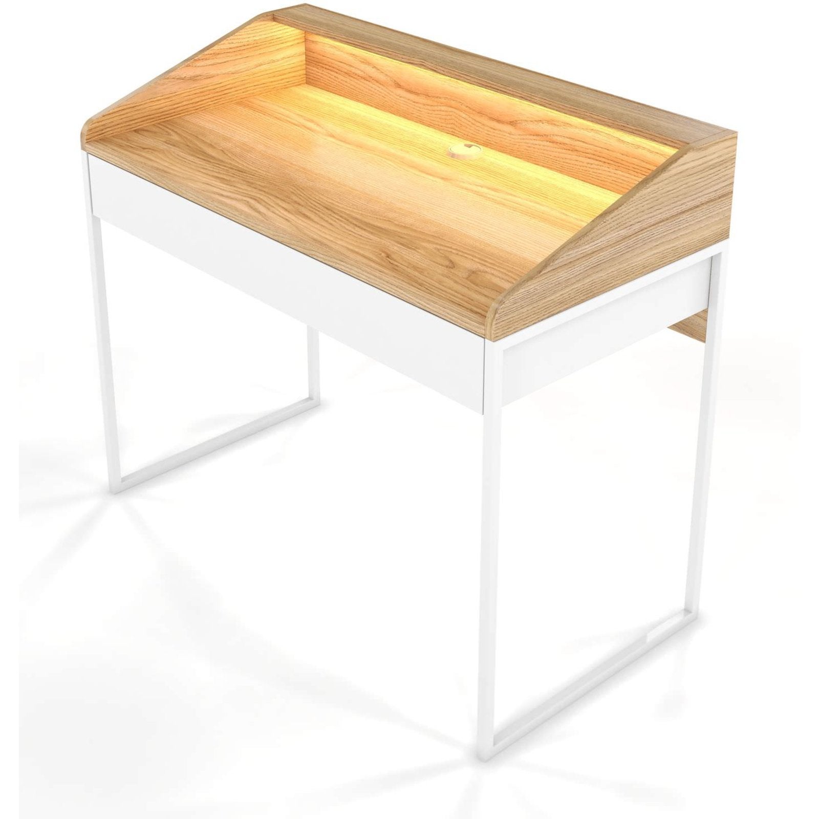 Bureau finka 110 x 56 x 94 8 cm blanc bois clair leroy merlin