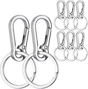 Nsiwem 60 Pezzi Portachiavi Moschettoni Piccoli Portachiavi Girevole Ganci e Anelli per Portachiavi con Catenella 25mm Portachiavi per Chiavi per Artigianato Fai da Te(Stella Cuore Rotondo