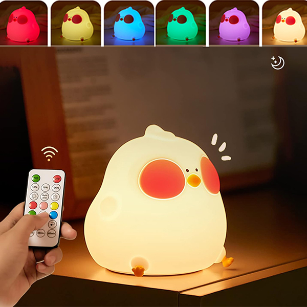 Linda lámpara de pato led luz nocturna para niños, luz táctil de regalo decoración del hogar/habitación con luz colorida con control remoto