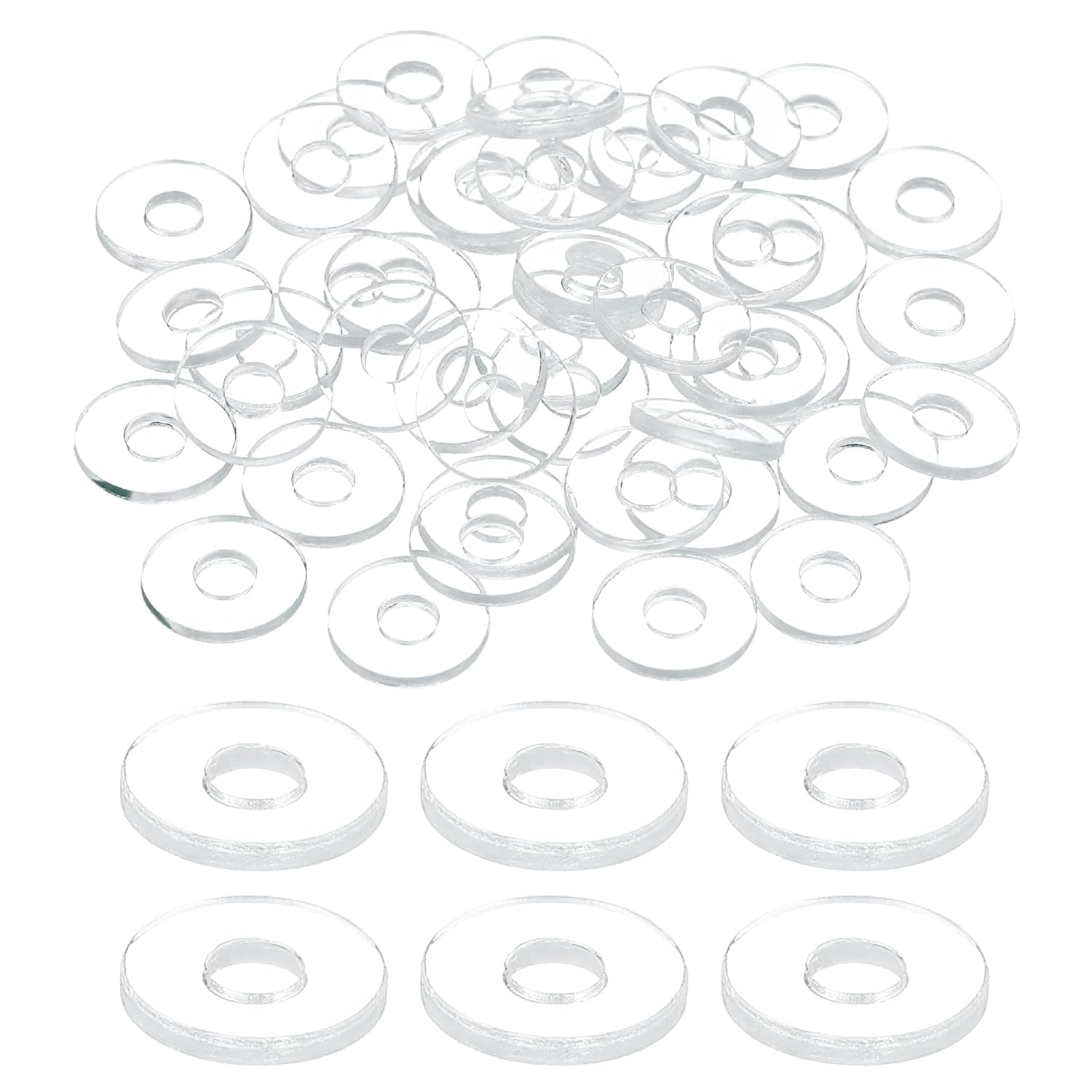 Rondelles plates transparentes en PVC M4 (150 par paquet), adaptées aux ...