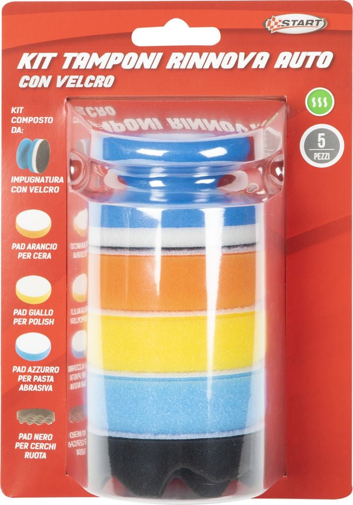 VONROC Tamponi per lucidatura auto e barca 150 mm 3 pezzi. Rossi. Per la rimozione dei graffi e delle imperfezioni della vernice