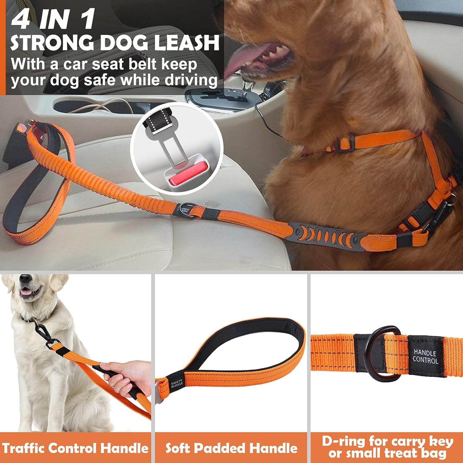 Laisse Chien, Longe Pour Chien 1.5M-3M-5M Avec Double Poignée