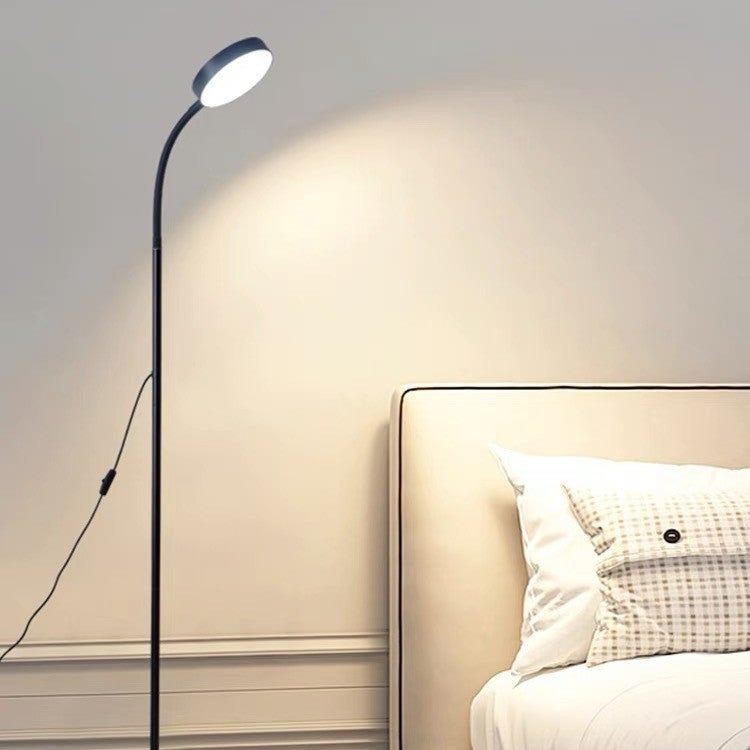 Lampadaire à réglage flexible, télécommande tactile, gradation continue, lampe de lecture LED, convient pour le bureau et l'étude (noir) - 5