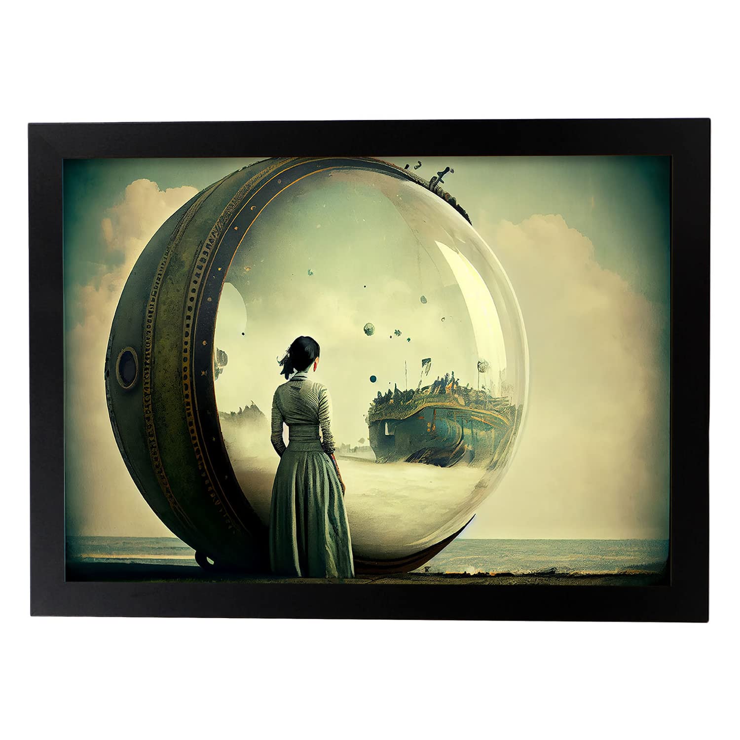 Nacnic poster espera en estilo surrealismo cinematográfico ilustraciones y grabados de historieta abstracta y artística para a3 marco negro