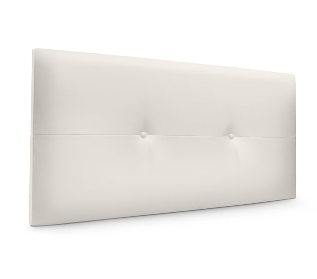 DHOME Cabecero de Polipiel con Botones 90x50cm Camas 80/90 - Blanco Hueso