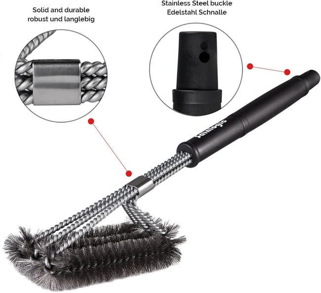 Spazzola per BBQ Weber - stretta, lunga 45 cm, con impugnatura antiscivolo, setole in acciaio inox durevoli e resistenti alla ruggine, ideale per spazi ristretti, adatta a tutte le griglie -nero(6279 Spazzola per BBQ Weber - stretta, lunga 45 cm, con impugnatura antiscivolo, setole in acciaio inox durevoli e resistenti alla ruggine, ideale per spazi ristretti, adatta a tutte le griglie -nero(6279