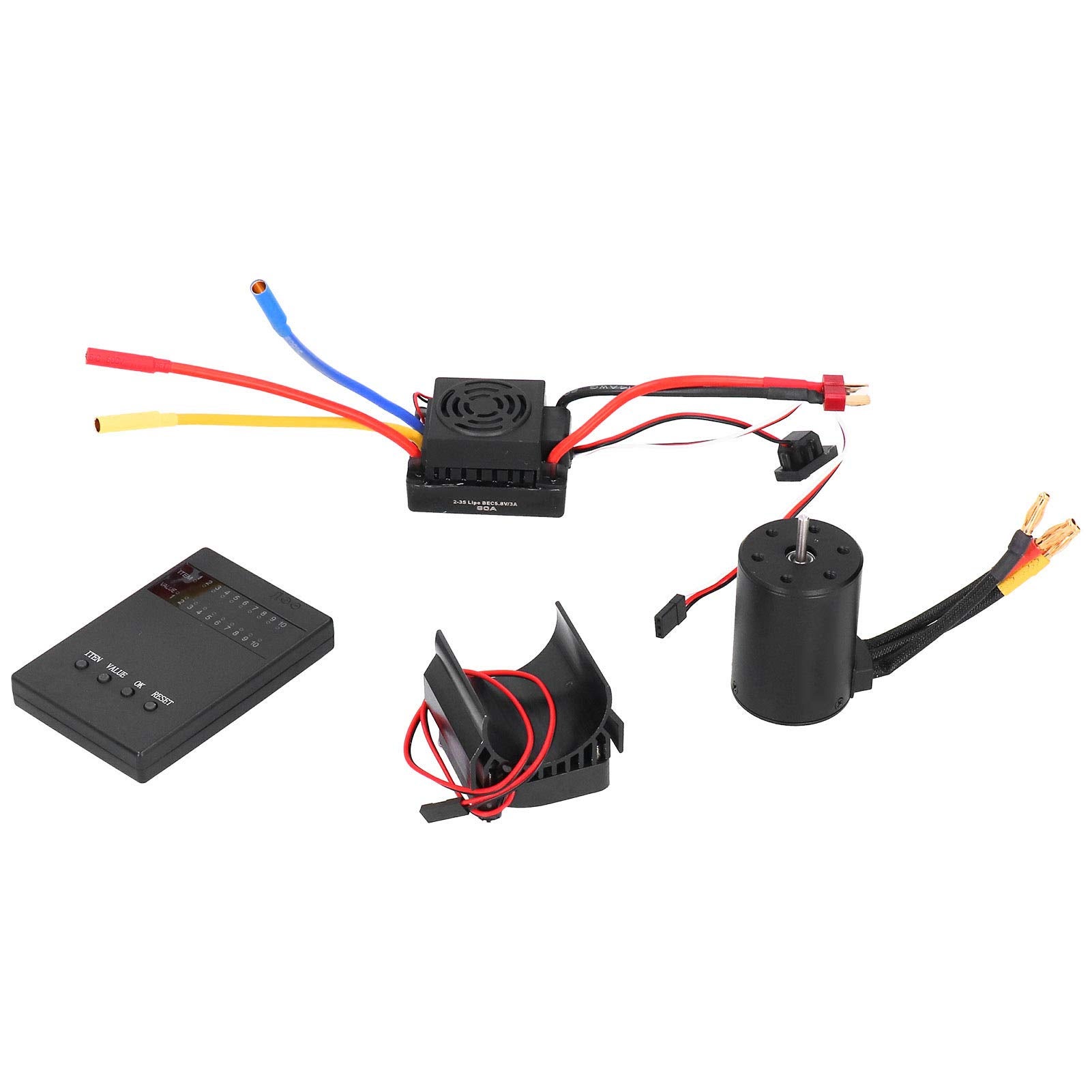 Moteur sans balais sans capteur B3650 3900KV 4300KV, 4 pôles, avec contrôleur de vitesse électronique 60A, ensemble combiné pour voiture et camion 1/10 RC 26 Moteur sans balais sans capteur B3650 3900KV 4300KV, 4 pôles, avec contrôleur de vitesse électronique 60A, ensemble combiné pour voiture et camion 1/10 RC 26