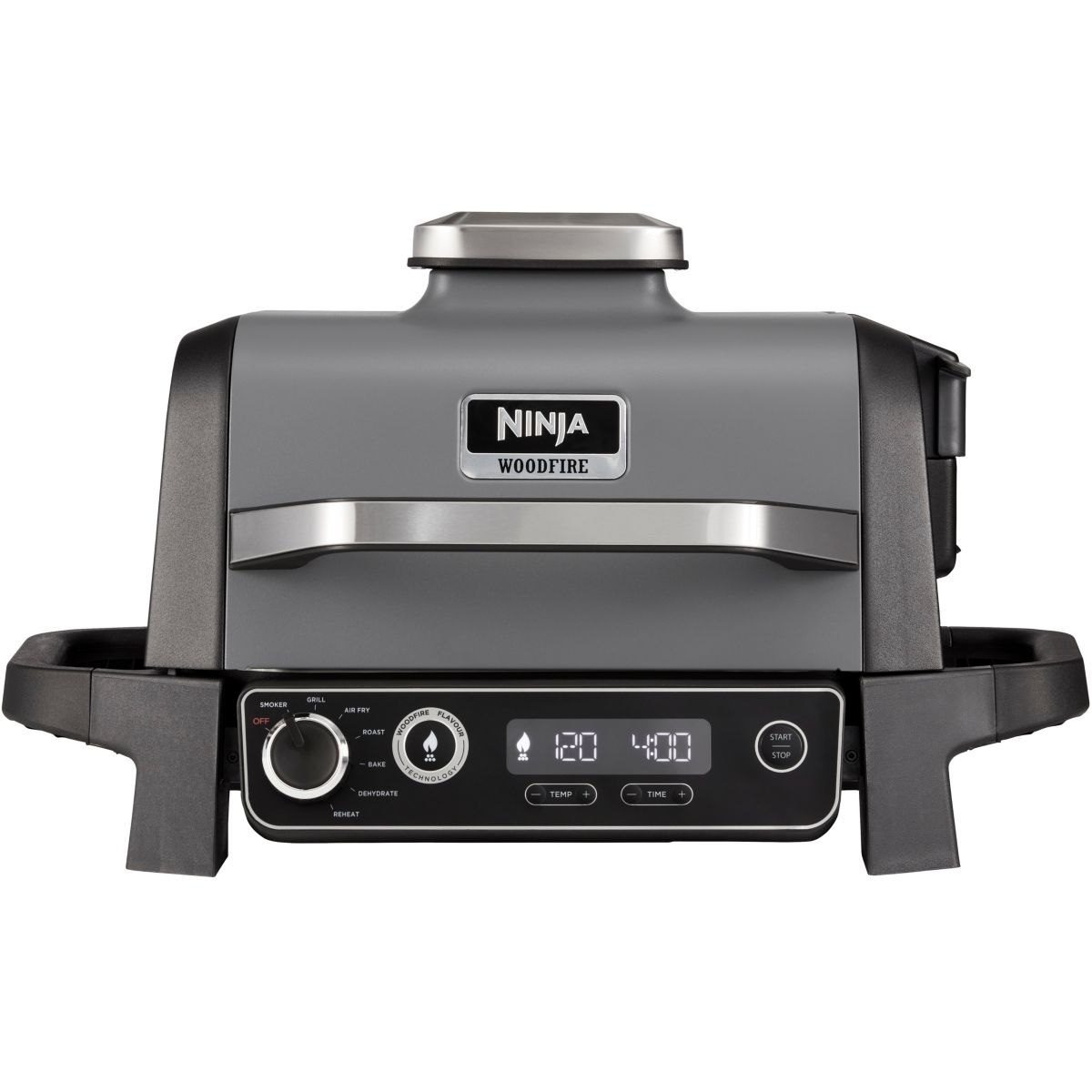 Barbacoa eléctrica ninja woodfire og701eu con ahumador integrado, color gris