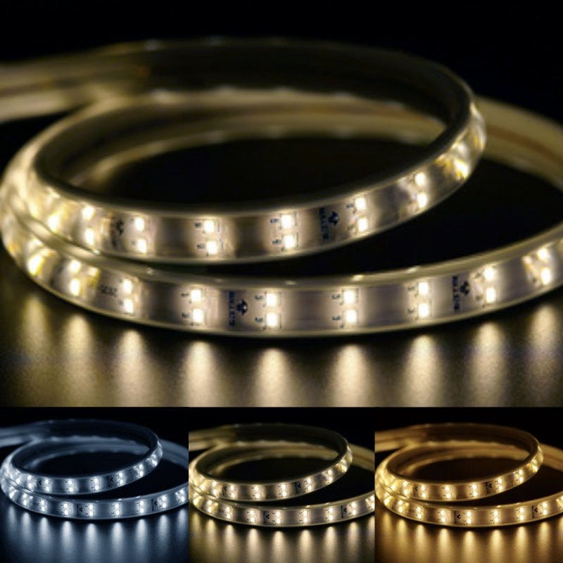 LED Ribbon 220V Doble Fila 2835 IP65 (au mètre) - Blanco Frío 6000K ...