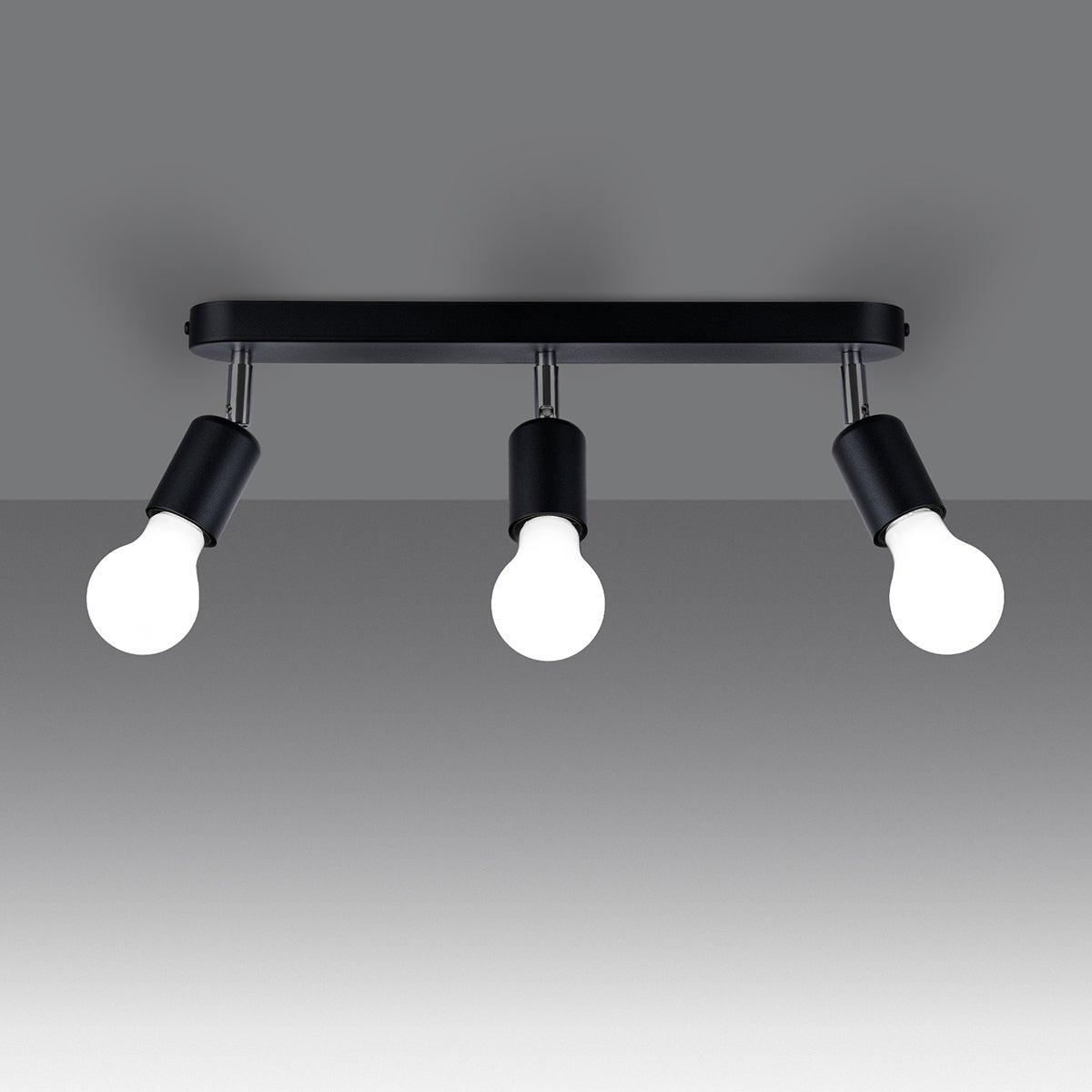 Plafon SYNFEX 3 czarny LED 3000K - 40x6x13.5cm Sollux