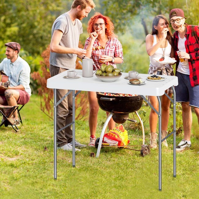 VEVOR Tavolino Da Campeggio Spiaggia Pieghevole Portatile In Acciaio Massima Capacità 25kg Per - Foto 10