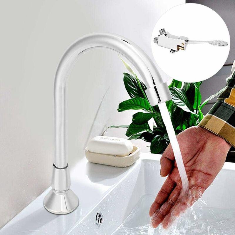 Robinet à Pédale En Cuivre - Contrôle Hygiénique Au Pied - Idéal Cuisine, Hôpital, Espace Public - Bobine Céramique Précision