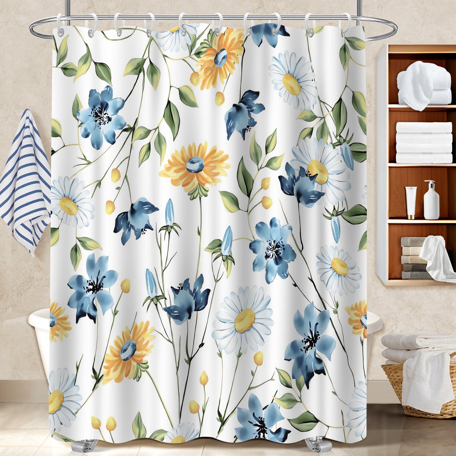 Rideau de douche en polyester tropical, Antifongique Élégant cache ...