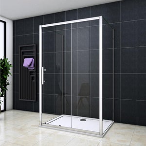 Porte de douche de 6 mm pour installation en niche H.190 avec overture coulissante (115-120 H 190