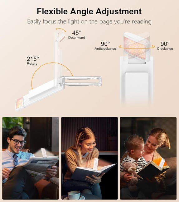 Lampes de Lecture à Del - Lampe Rechargeable | Réglable 3 Modes 3 luminosité lumière de Livre Lampes de Lecture à Del - Lampe Rechargeable | Réglable 3 Modes 3 luminosité lumière de Livre