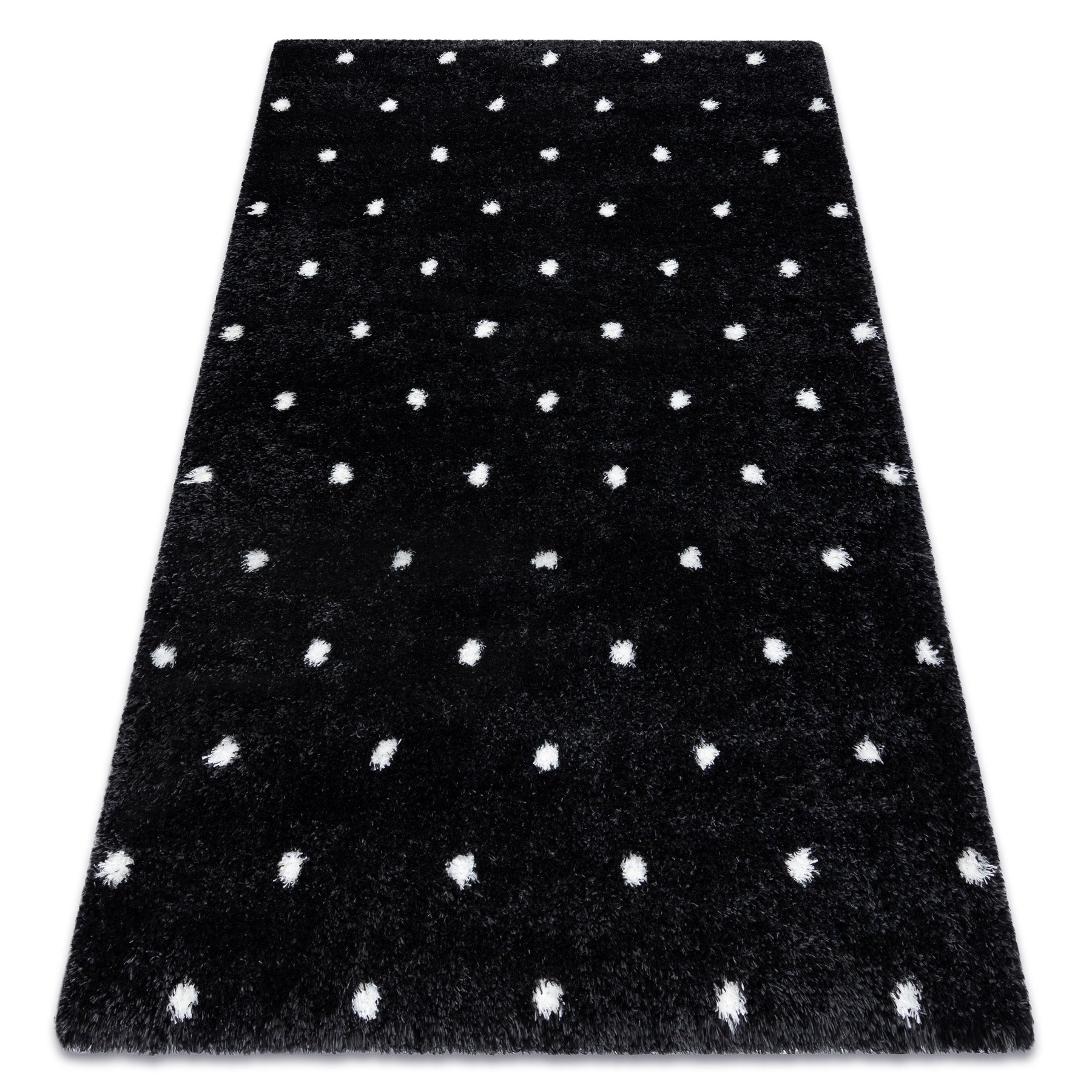 Dywan FLUFFY 2370 shaggy kropki - antracyt / biały 120x170 cm