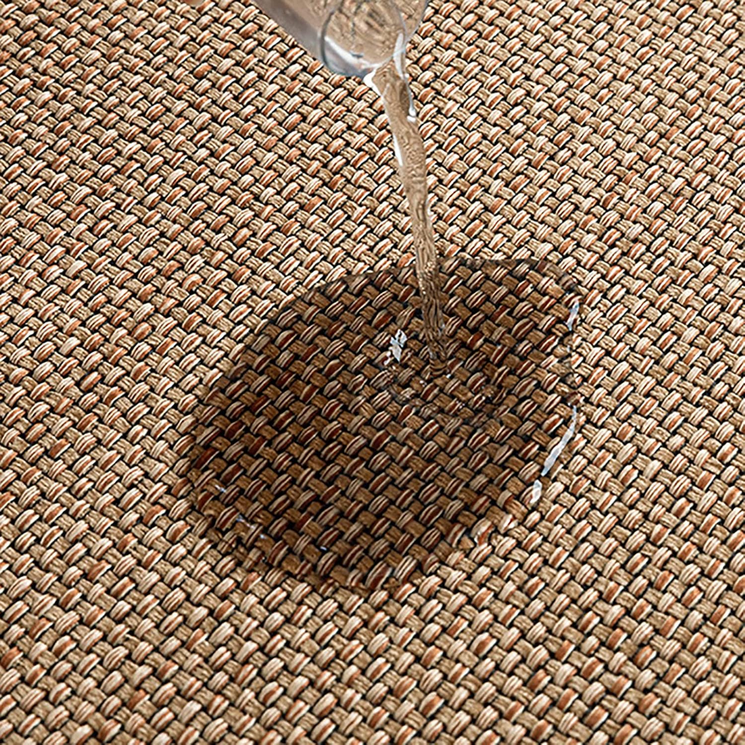 (44x75cm) Alfombra de Cocina Delante del Fregadero Goma Antideslizante y Lavable, Yute, Lino, Marrón - 5