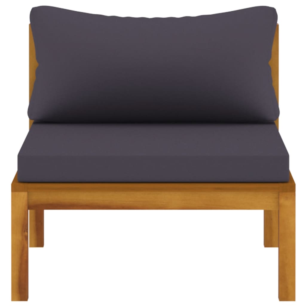 Maison Exclusive - Salon de jardin 3 pcs avec coussin Bois d'acacia solide - 5
