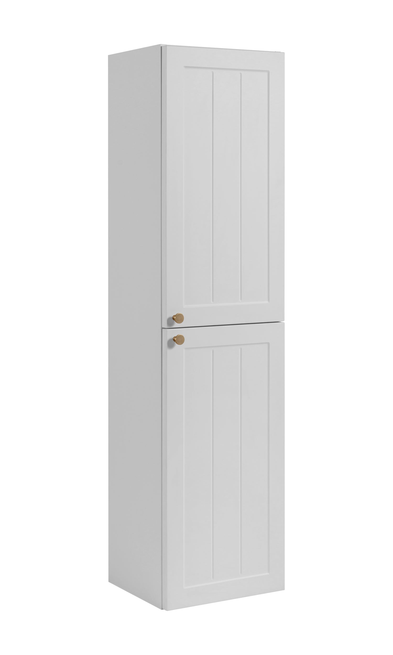 Klasyczna szafka łazienkowa, biała, 35 x 136 x 27 cm, uchwyt złoty
