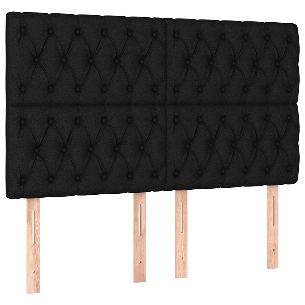 Cadre de lit sans matelas, tissu noir, pour la chambre, 160 × 200 cm - 9