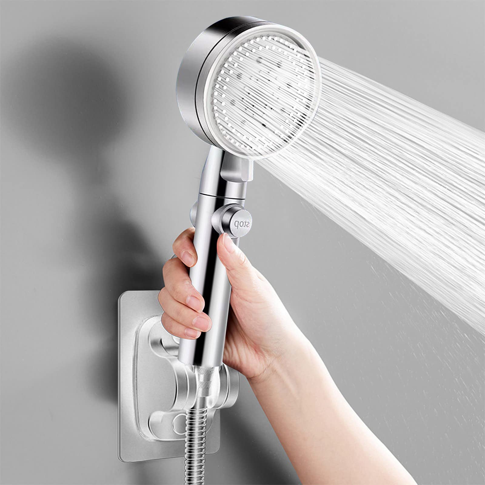 Soffione doccia portatile ad alta pressione con 5 impostazioni di spruzzo, potente getto doccia, soffione doccia portatile con getto a pioggia, soffio | Leroy Merlin