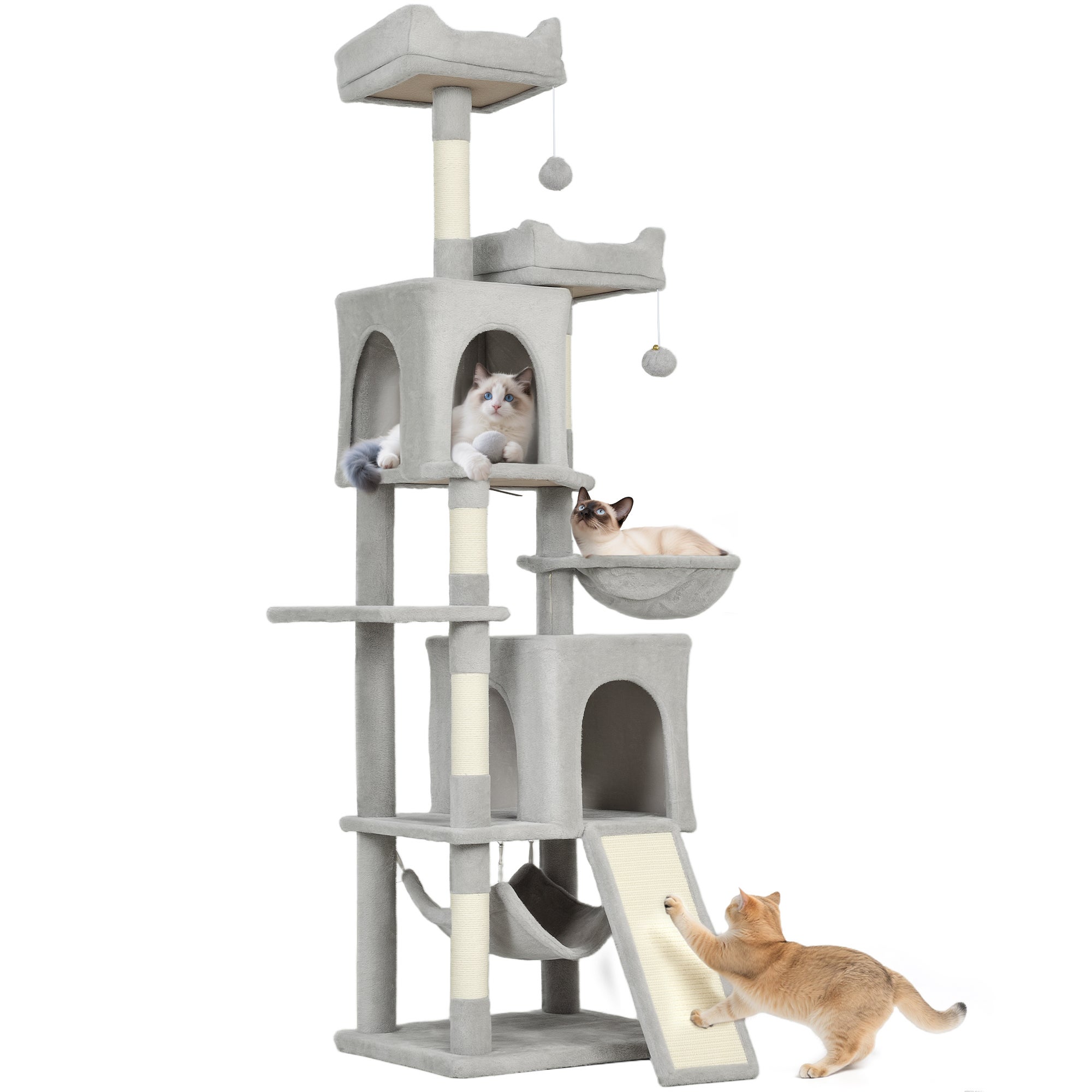 Arbre à chat tour de jeux pour chat 3 platesformes 2 niches 2 lits 2 — free download