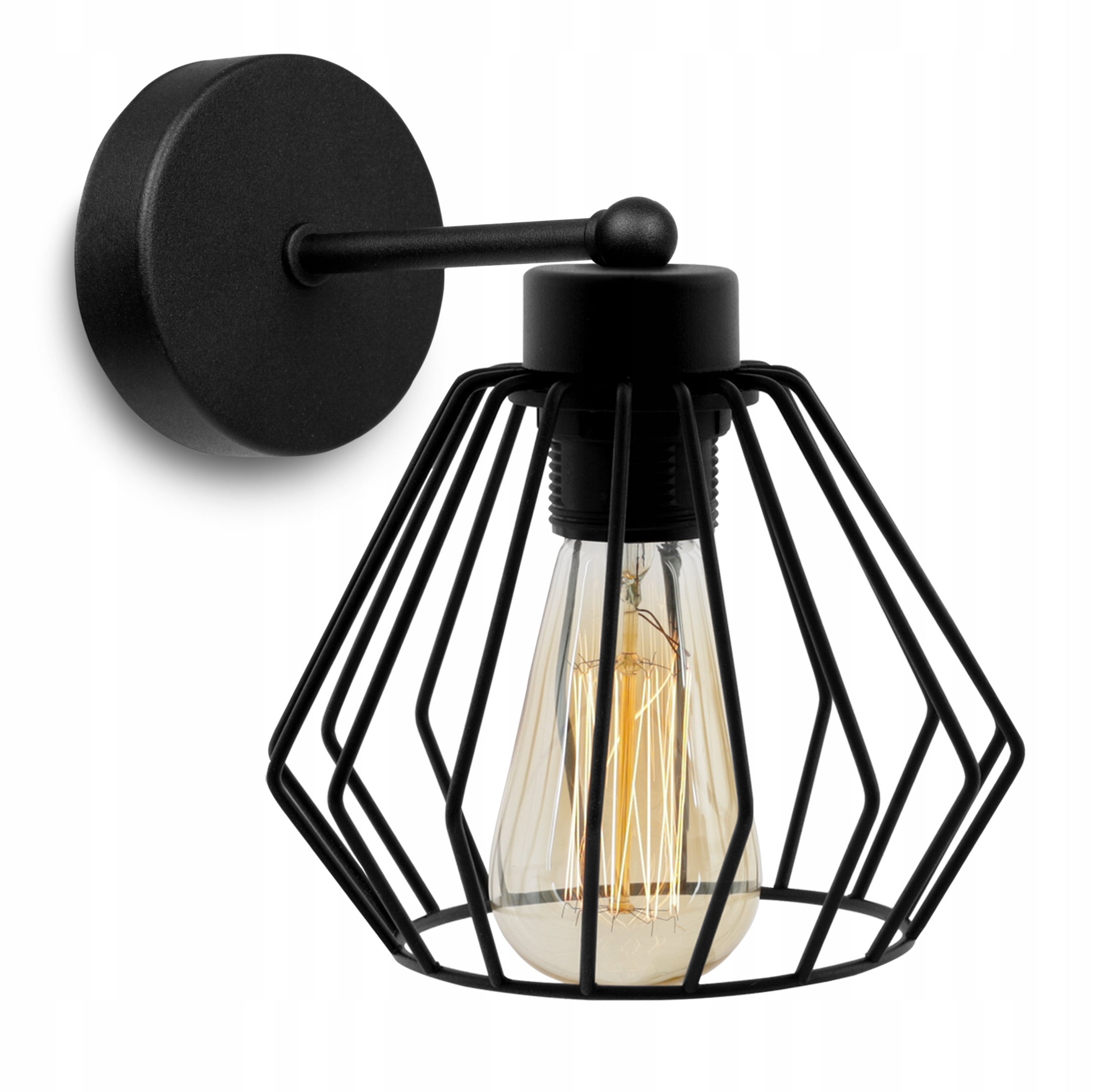 Lampa kinkiet ścienny Nuvola glam 1xE27 klosz druciak czarny Light Home LH