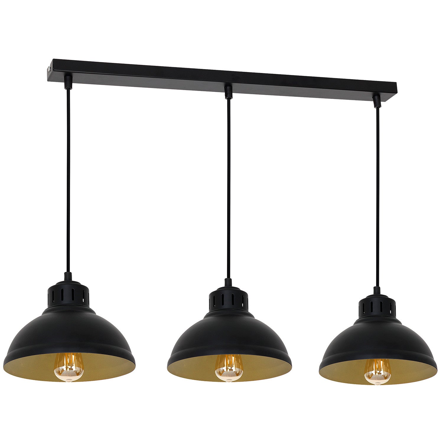 Lampa wisząca Sven czarny mat-złoty mat 3xE27x15W wym: 65 x 75 x 21 cm metal Luminex