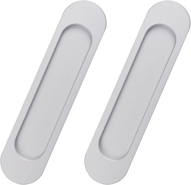 Poignée de porte coulissante ovale autocollante, lot de 2 (argent ...