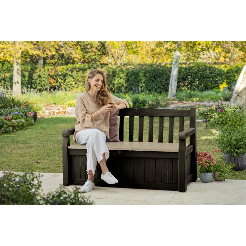 Cassapanca in Resina Eden Storage Bench Marrone Cm. 140X60X84H Keter - 6