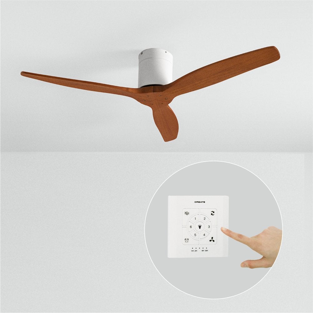 CREATE - WIND CALM M - Ventilateur de plafond silencieux 40W avec pales techniques en ABS Ø132cm sans eclaraige avec contrôleur mural - 2