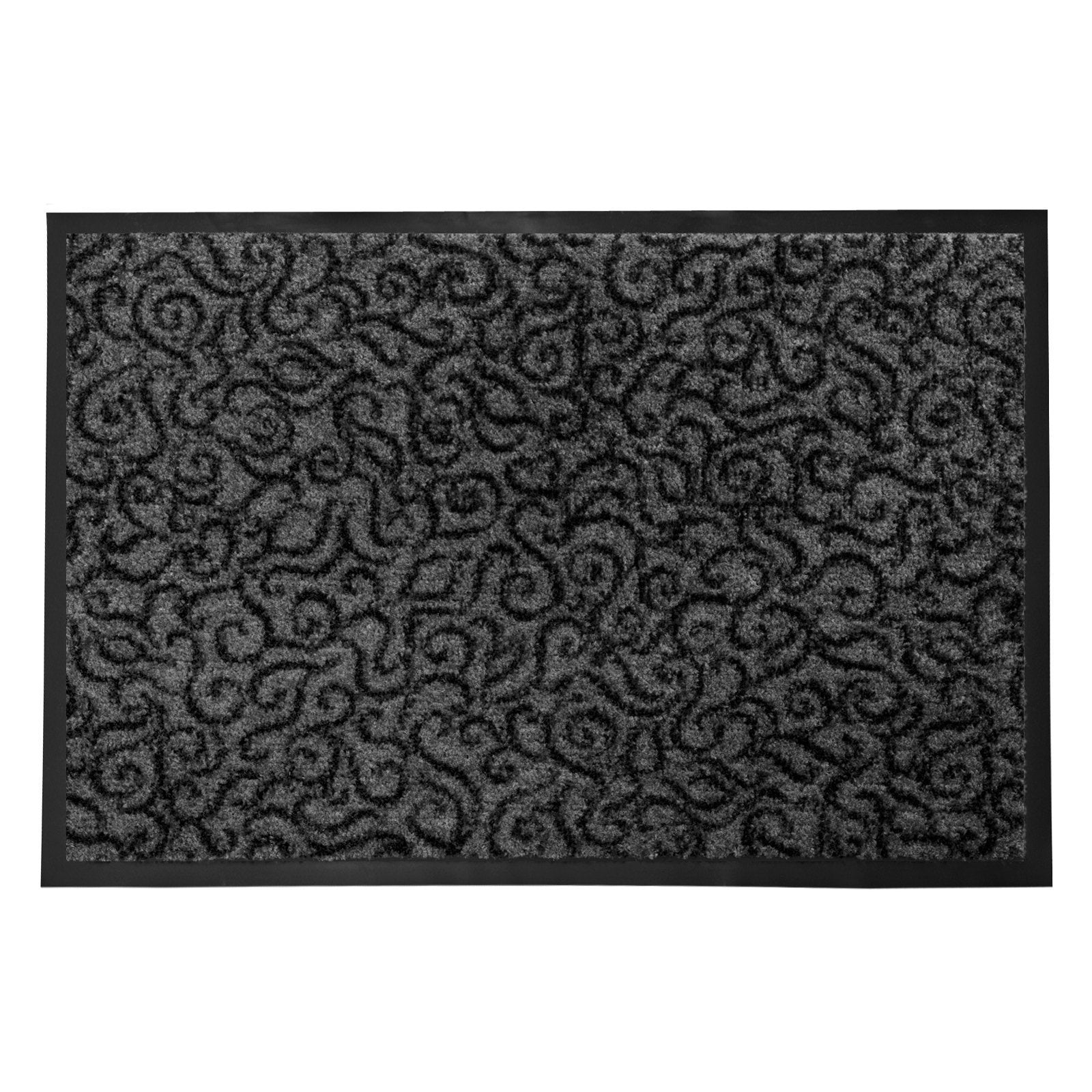 Homaxy Hello Paillasson pour l'extérieur et l'intérieur - Antidérapant - Lavable - Pour la porte d'entrée, le jardin (40 x 60 cm, noir