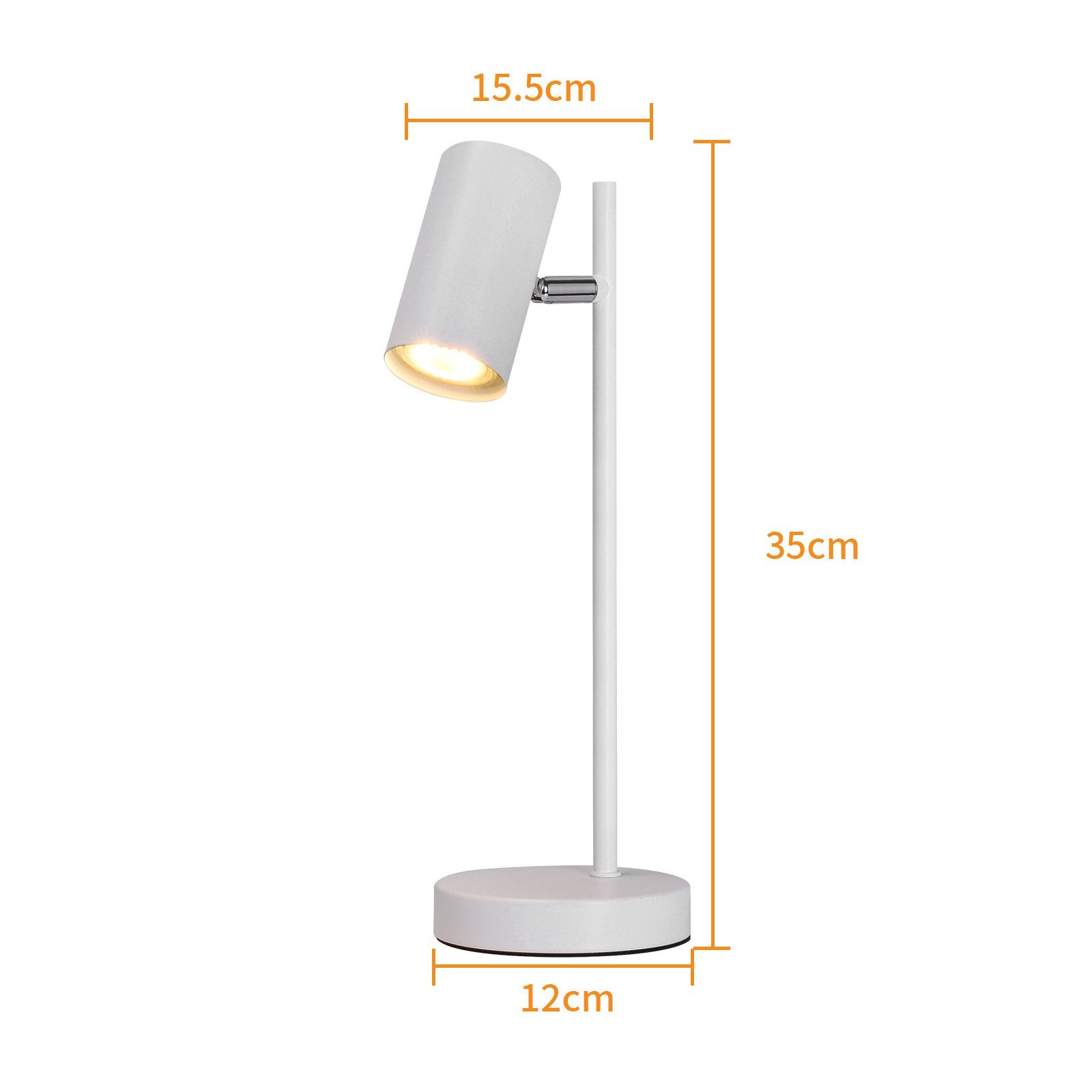 ZMH Lampe de table LED salon pivotante 350° GU10 lampe de table métal pour bureau - 3
