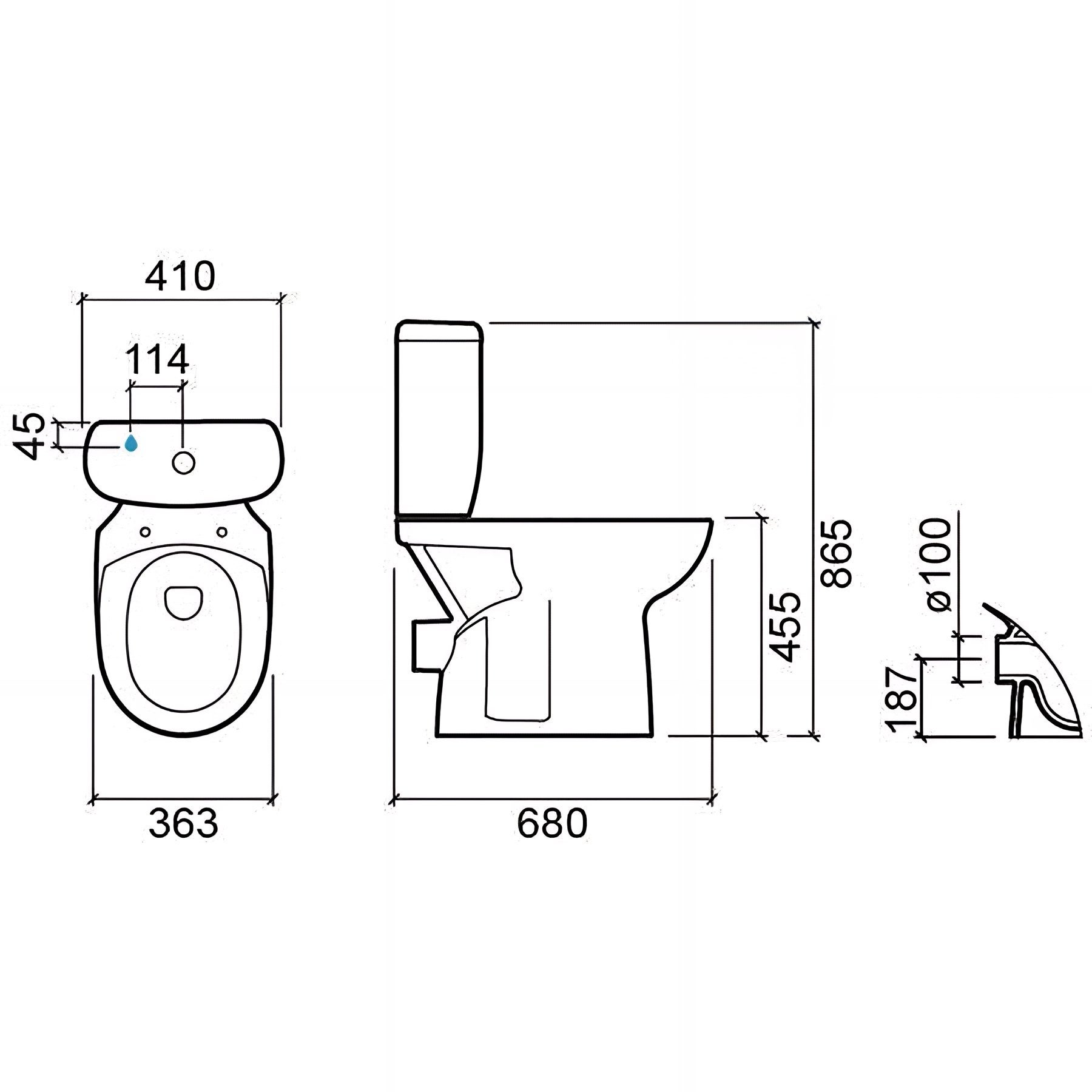 Pack WC PMR normes handicapé SANINDUSA Aveiro Confort évacuation