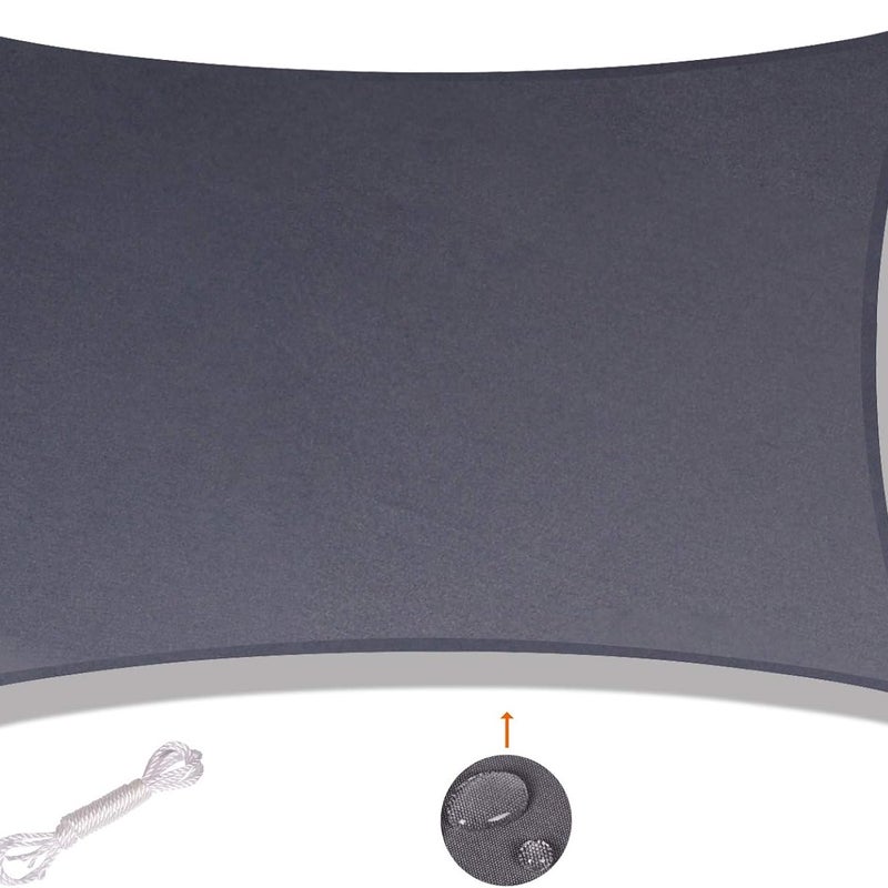 Żagiel przeciwsłoneczny prostokątny 2x2m, wodoodporny i odporny na promieniowanie UV, odpowiedni na balkon, taras, szary