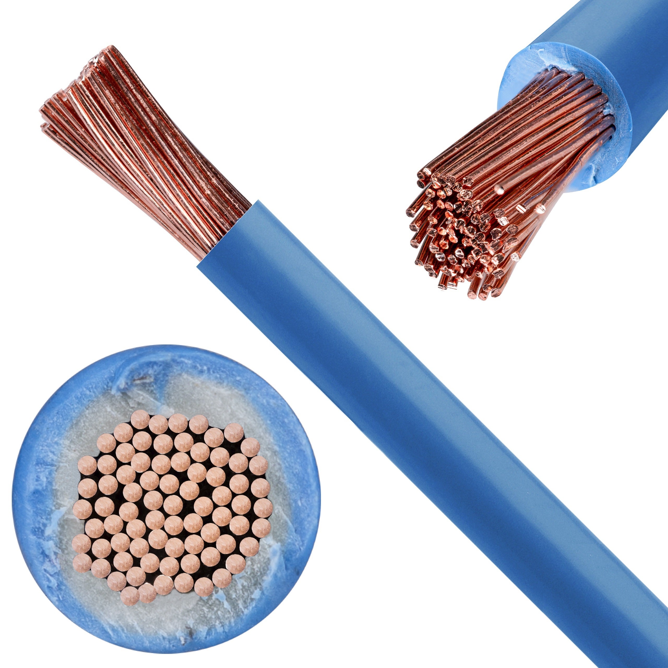 Kabel instalacyjny LgY / H07V-K 1,5mm2 jednożyłowy niebieski 450/750V giętki linka Prysmian 100m