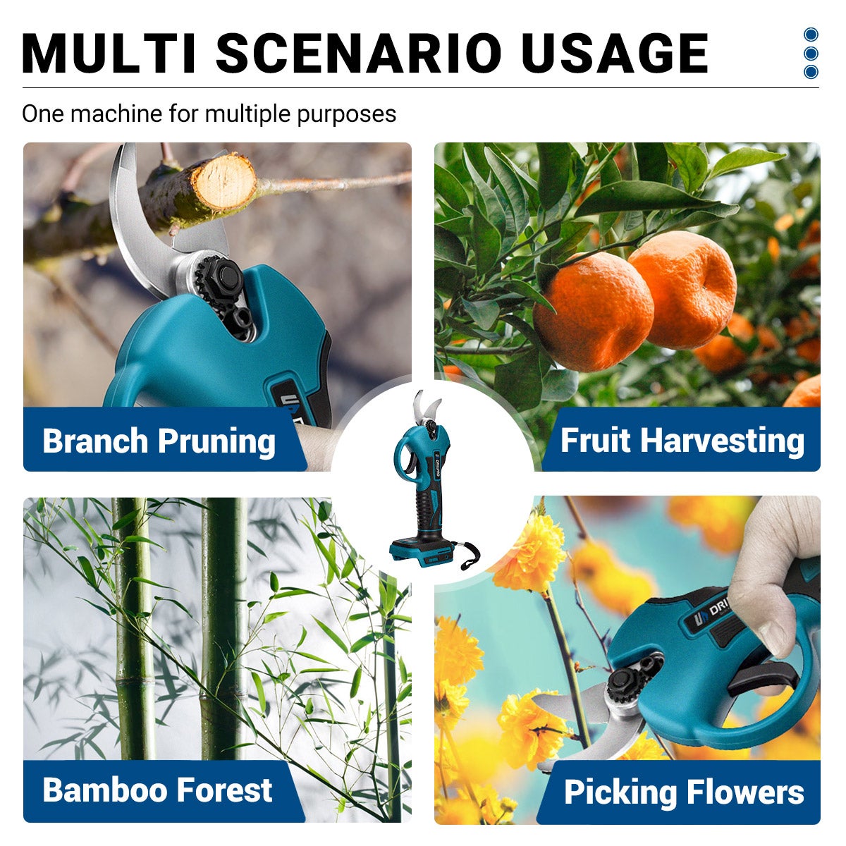 Sécateur sur batterie brushless 35mm, Sécateur électrique sans fil pour Jardin (Sans batterie ni chargeur) - 5