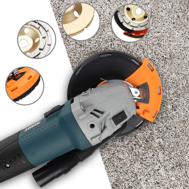 Capot d'aspiration pour meuleuse d'angle 125 mm + meule diamantée 125 mm pour béton - 2