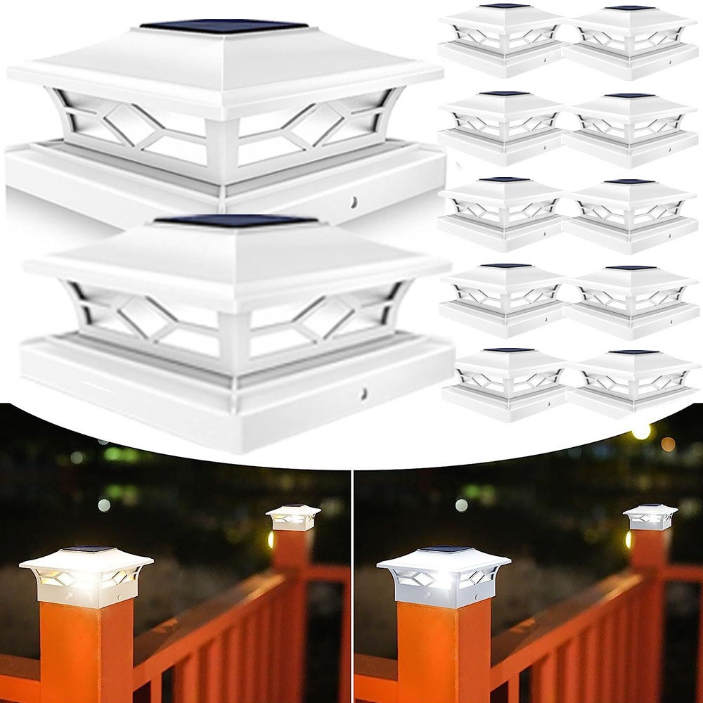 2 Lampes Solaires Pour Poteau 4x4 - Éclairage Extérieur Automatique IP65 | Pour Clôture, Terrasse, Jardin