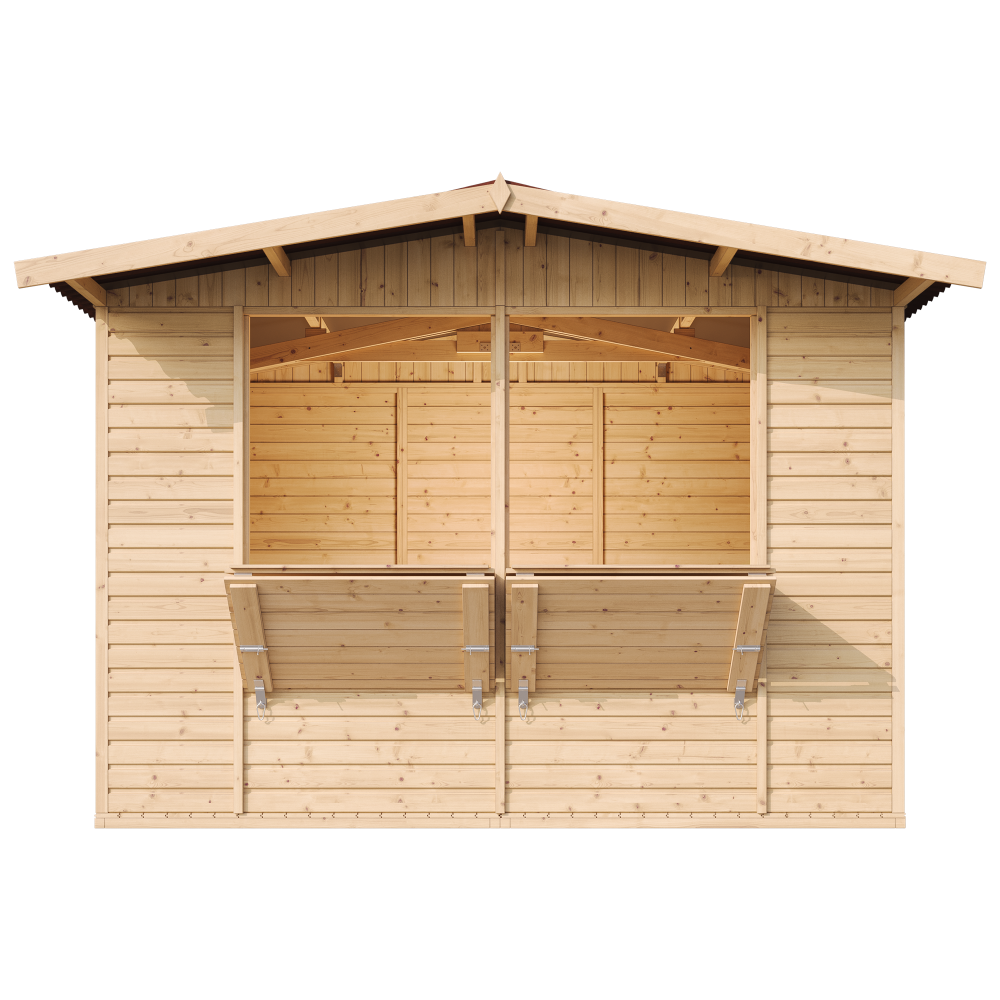 Quiosco de madera CON SUELO - cobertizo de pino / abeto, construcción de paneles - A232 x 336 x 263 cm / 6 m2- TIMBELA M150 - 5