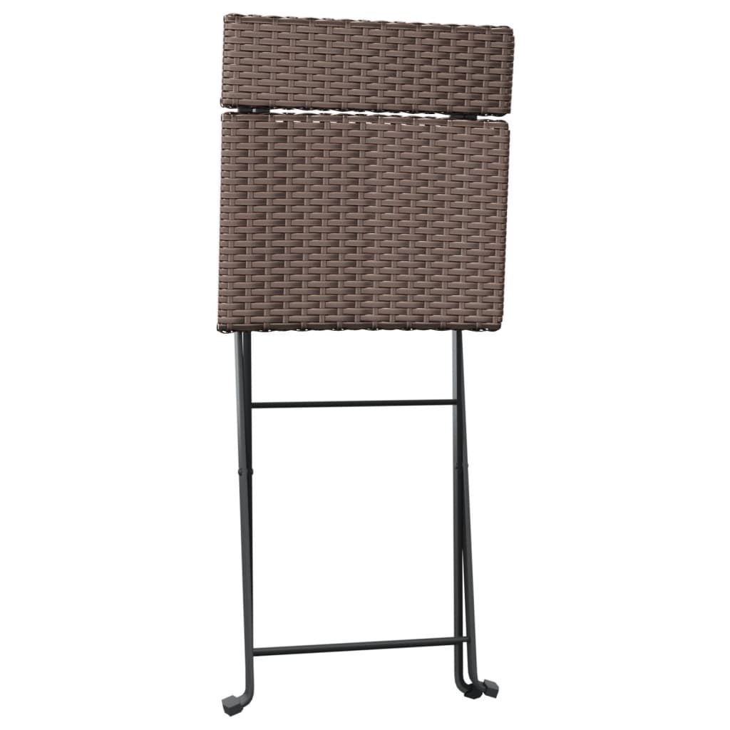 Maison Exclusive - Sedie Pieghevoli da Bistrò 6 pz Marroni Polyrattan e Acciaio - 5