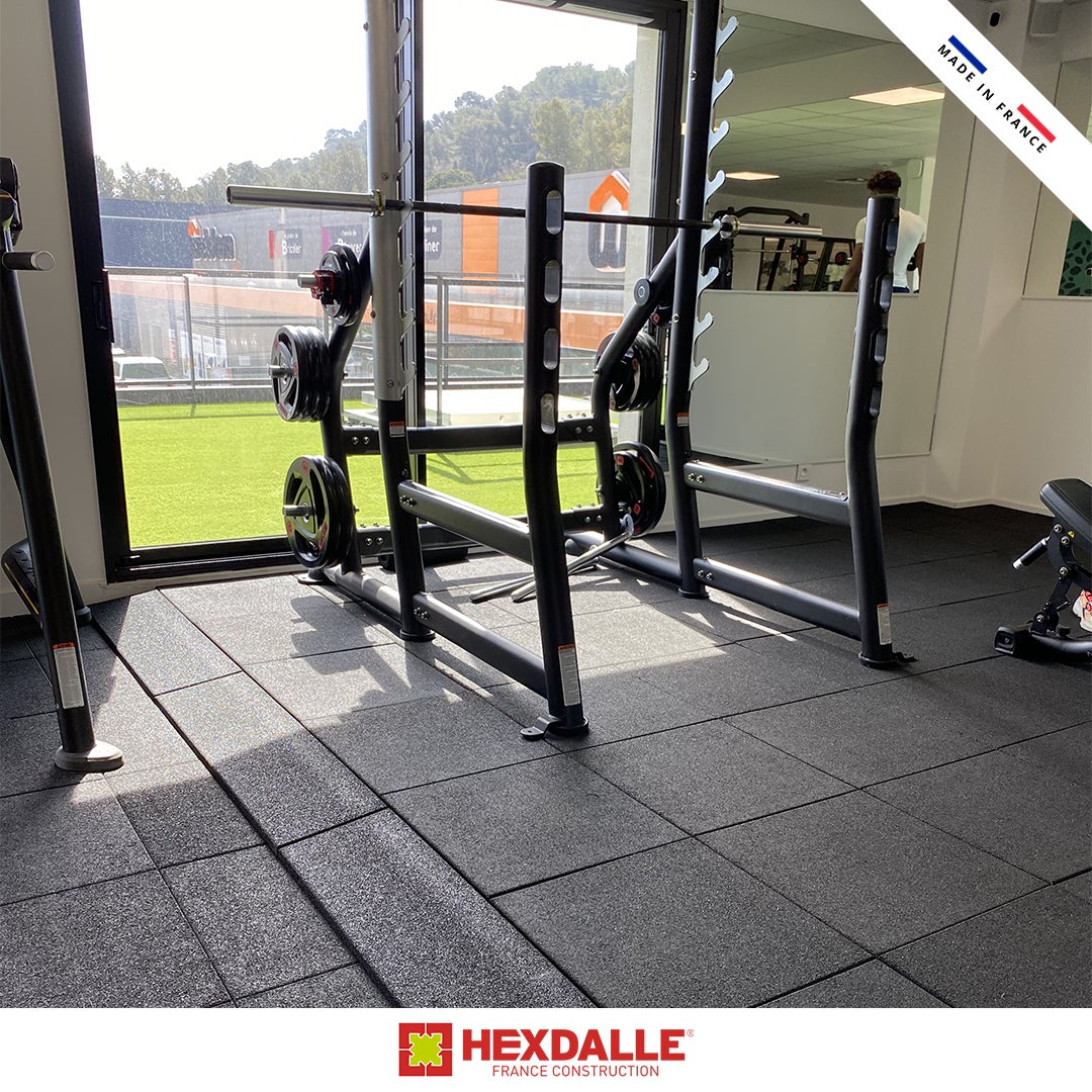 Lot de 20 dalles de sport intérieur HEXDALLE® HAI – 25 mm – Noir – 5 m² - 4