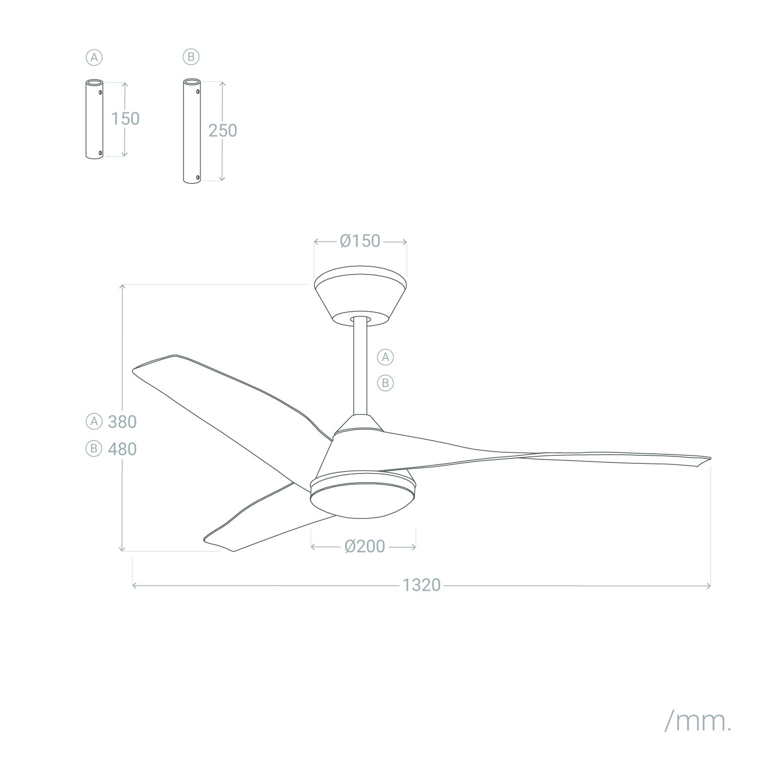 Ventilateur de Plafond LEDKIA LIGHTING Eubea Blanc avec Lumière LED CCT 1440 lm, Moteur DC 30W Silencieux et Efficace, 3 Pales Courbées, 6 Vitesses, - 5