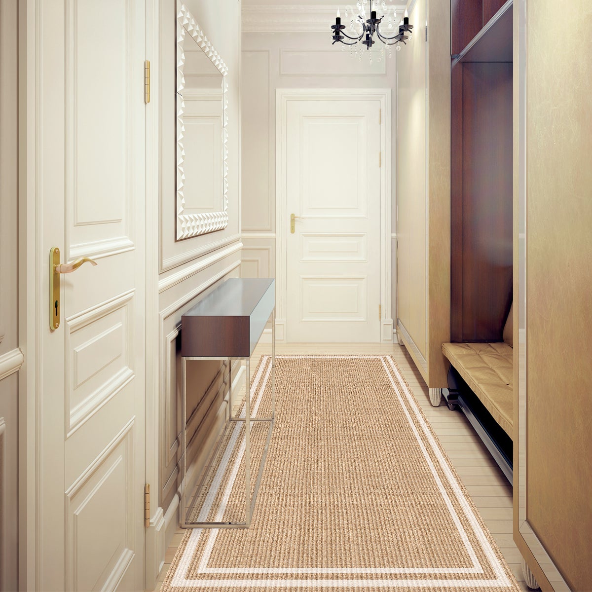 Alfombra de vinilo agnan 80x300 cm - pvc antideslizante, lisa impresa, vinilica para cocina o salón, lavable