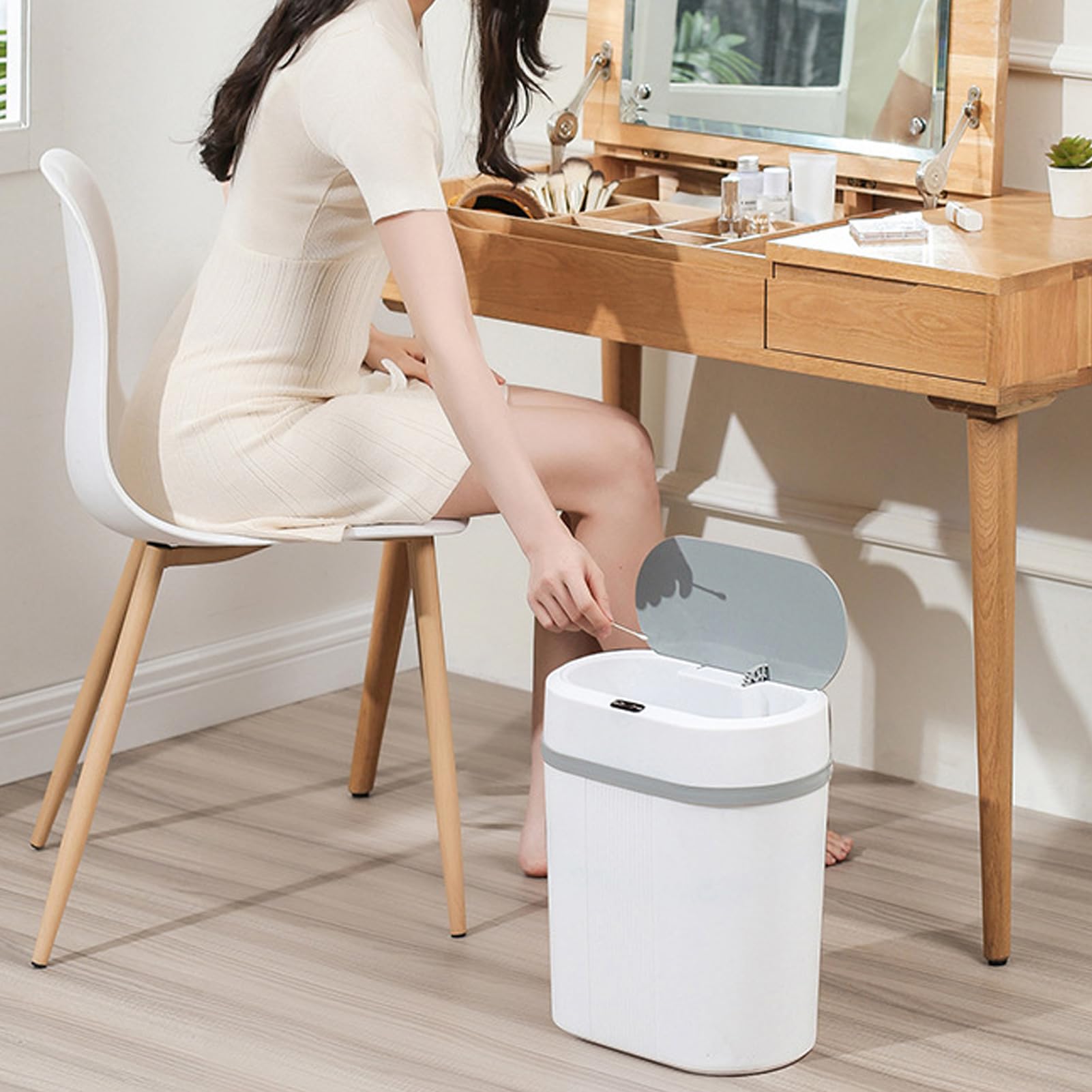 Pattumiera Automatica Con Sensore 12L - Impermeabile IPX5, Silenziosa, Per Bagno E Cucina - 2